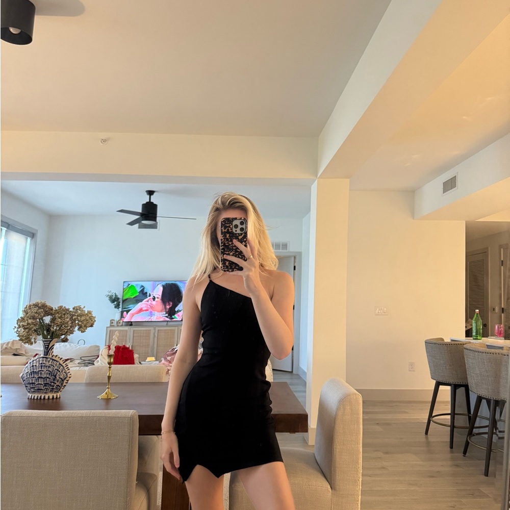 Lovers + Friends Black Halter Bodycon Mini Dress